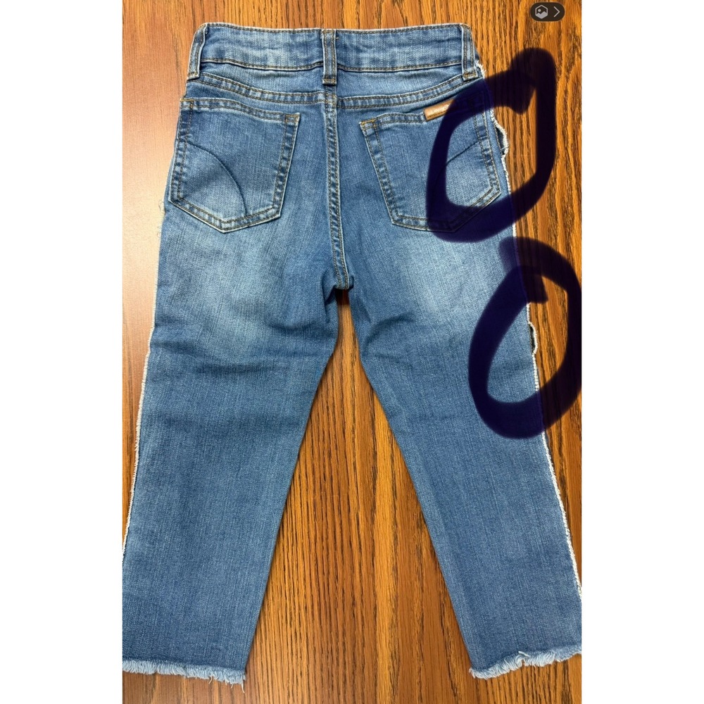 Joes Jeans Girls‎ Size 7 Blue Denim Frayed Side Stripe Slim Jeans *see note* - Picture 10 of 16